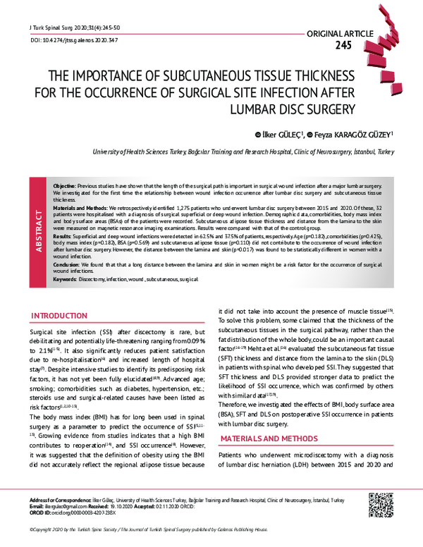 (PDF) The Importance of Subcutaneous Tissue Thickness for the ...