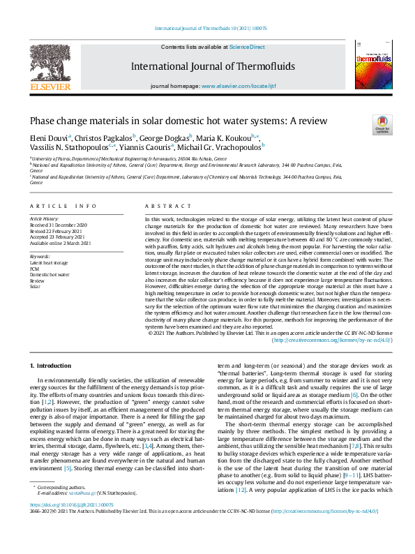 (PDF) Phase change materials in solar domestic hot water systems: A review