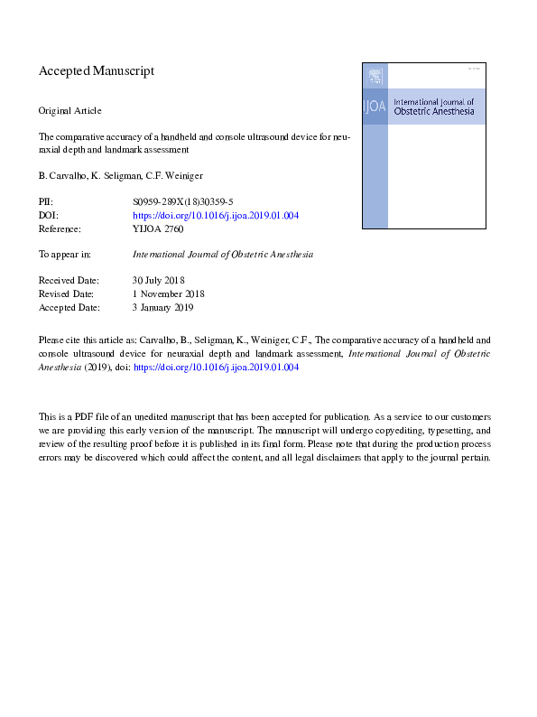 (PDF) The comparative accuracy of a handheld and console ultrasound ...