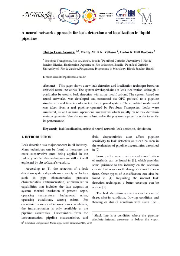 (PDF) A neural network approach for leak detection and localization in ...