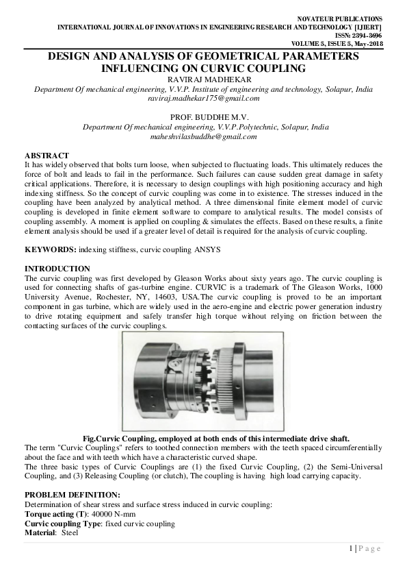 (PDF) Design And Analysis Of Geometrical Parameters Influencing On ...