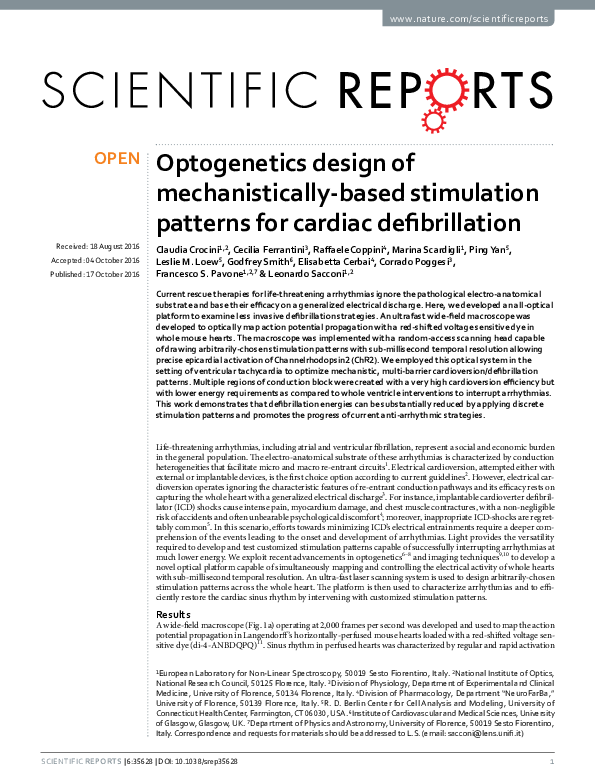 (PDF) Optogenetics design of mechanistically-based stimulation patterns ...