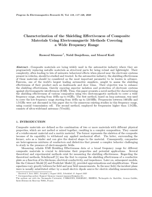(PDF) Characterization of the Shielding Effectiveness of Composite ...
