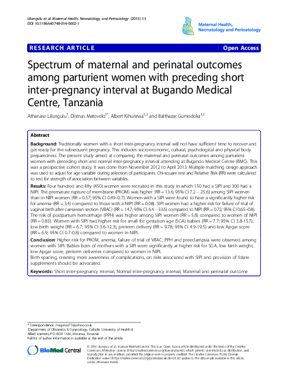 (PDF) Spectrum of maternal and perinatal outcomes among parturient ...
