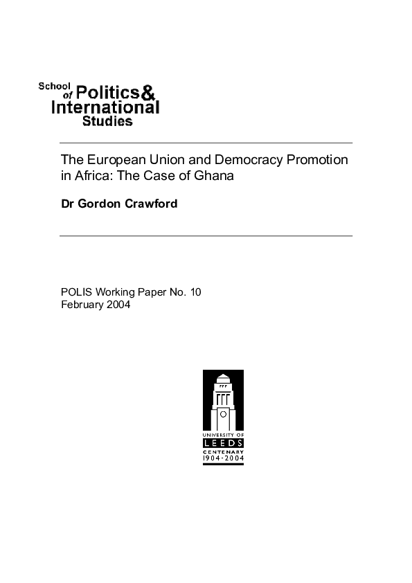(PDF) The European Union and Democracy Promotion in Africa: The Case of ...
