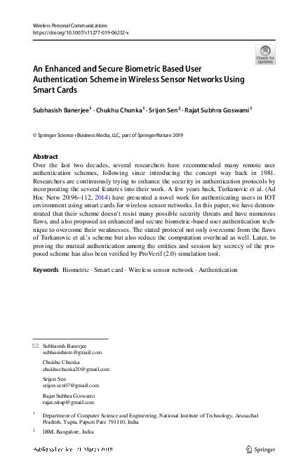 (PDF) An Enhanced and Secure Biometric Based User Authentication Scheme ...