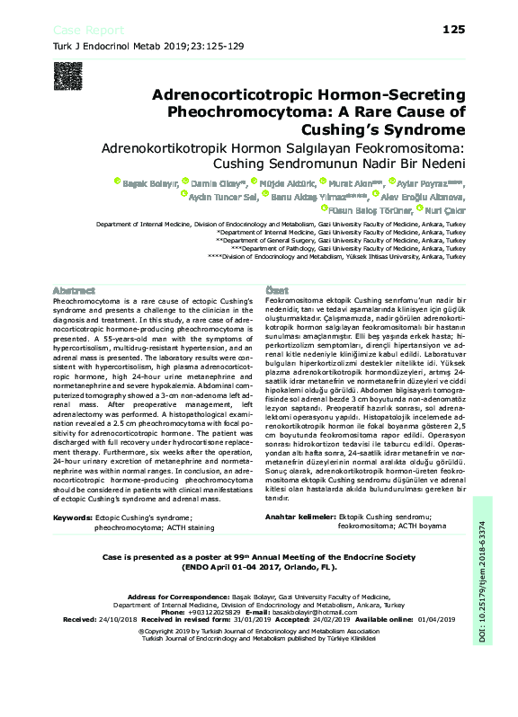(PDF) Cushing's syndrome due to adrenocorticotropic hormone-secreting ...
