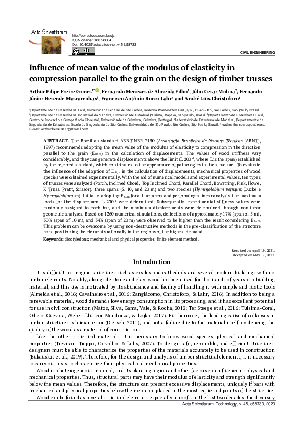 (PDF) Influence of mean value of the modulus of elasticity in ...
