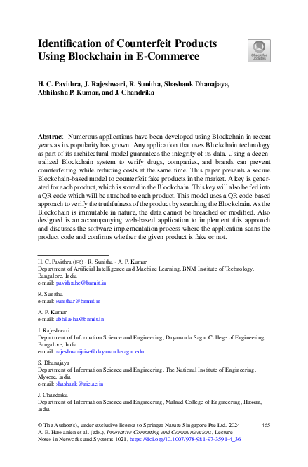 (PDF) Identification of Counterfeit Products Using Blockchain in E-Commerce