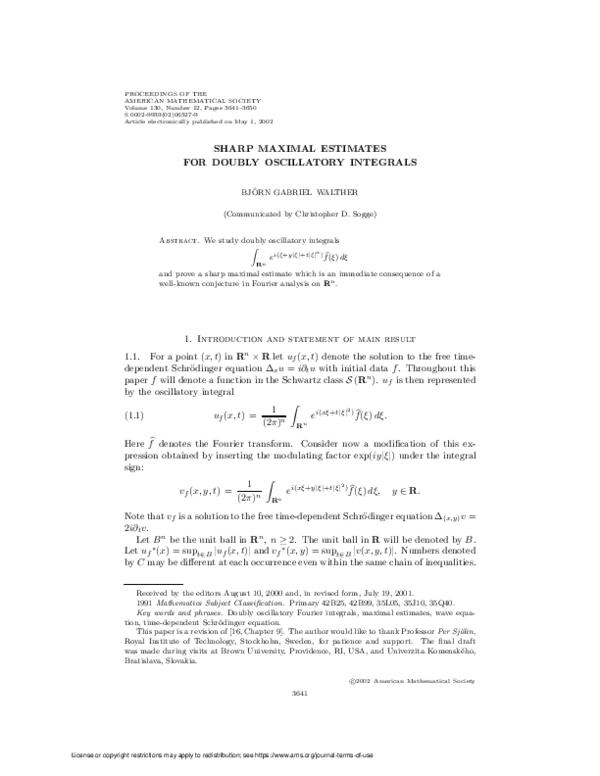 (PDF) Sharp maximal estimates for doubly oscillatory integrals