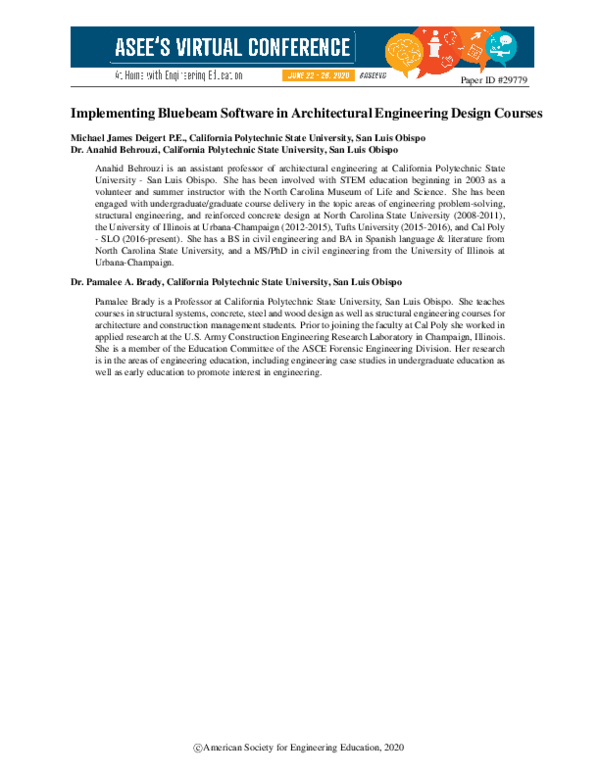 (PDF) Implementing Bluebeam Software in Architectural Engineering ...