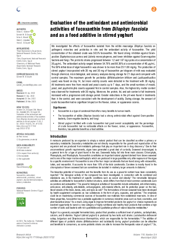 (PDF) Evaluation of the antioxidant and antimicrobial activities of ...