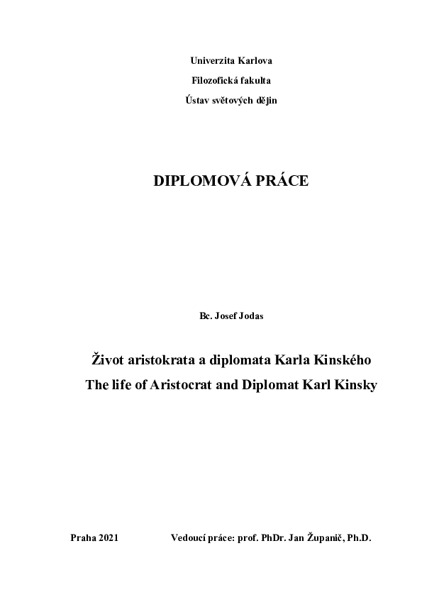 (PDF) The live of Aristocrat and Diplomat Karl Kinsky