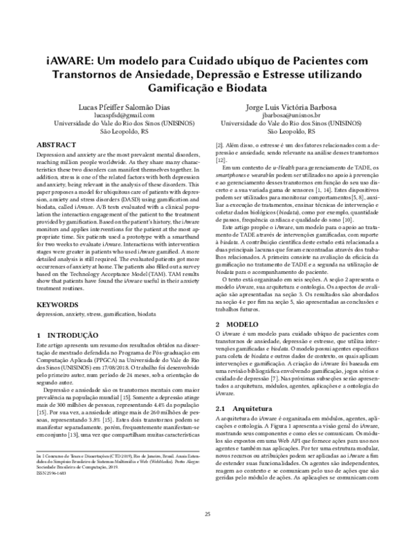 (PDF) iAWARE: Um modelo para Cuidado ubíquo de Pacientes com ...