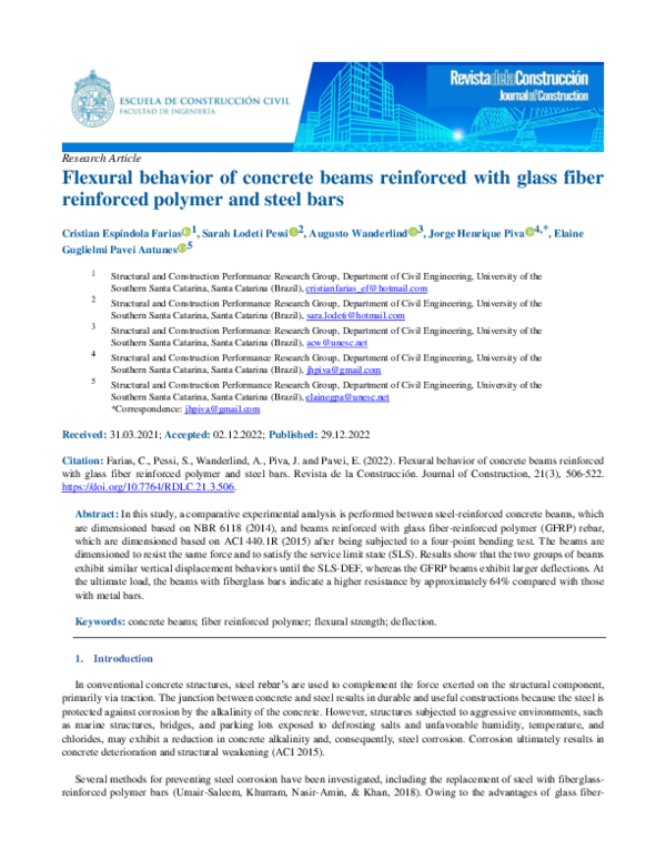 (PDF) Flexural behavior of concrete beams reinforced with glass fiber ...