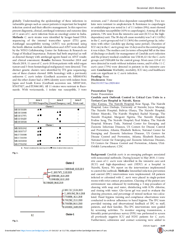 (PDF) Candida auris Outbreak Control in Critical Care Units in a ...