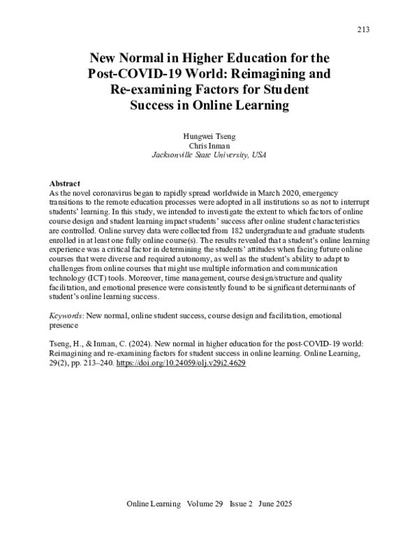 (PDF) New normal in higher education for the post-COVID-19 world ...