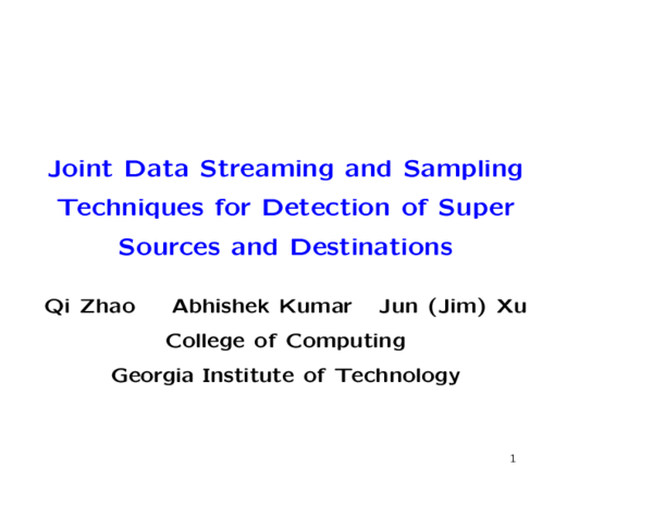 (PDF) Joint data streaming and sampling techniques for detection of ...
