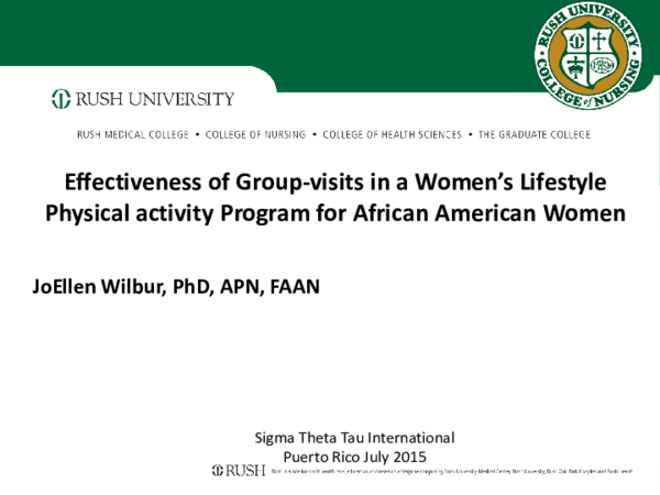 (PDF) Effectiveness of Group-Visits in a Women's Lifestyle Physical ...