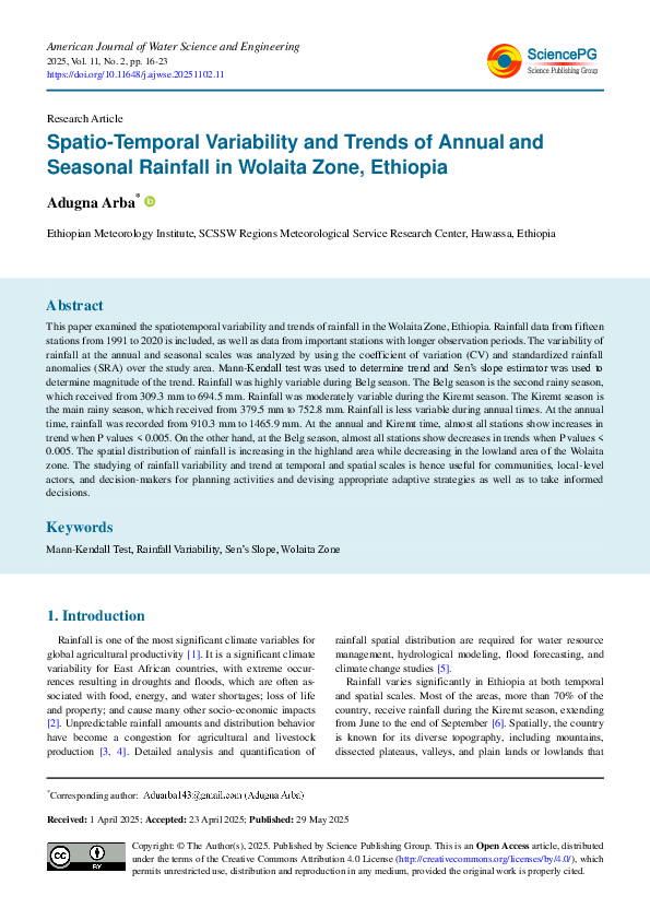 (PDF) Spatio-Temporal Variability and Trends of Annual and Seasonal ...