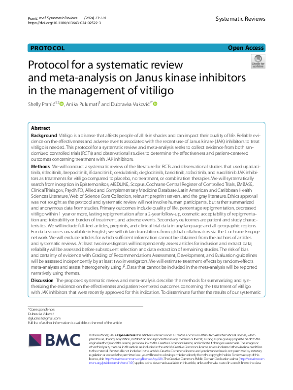 (PDF) Protocol for a systematic review and meta-analysis on Janus ...