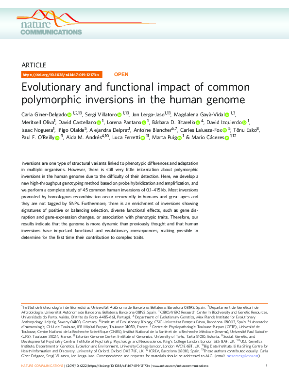 (PDF) Evolutionary and functional impact of common polymorphic ...