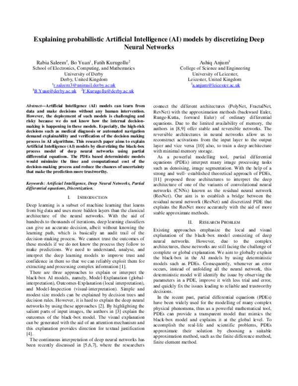 (PDF) Explaining probabilistic Artificial Intelligence (AI) models by ...