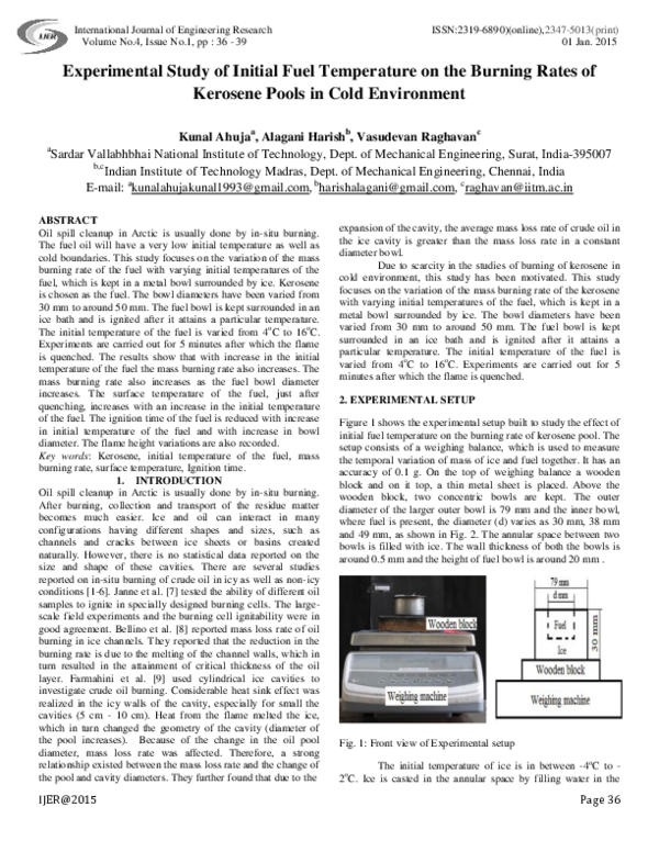 (PDF) Experimental Study of Initial Fuel Temperature on the Burning ...