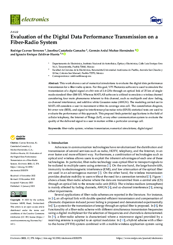 (PDF) Evaluation of the Digital Data Performance Transmission on a ...