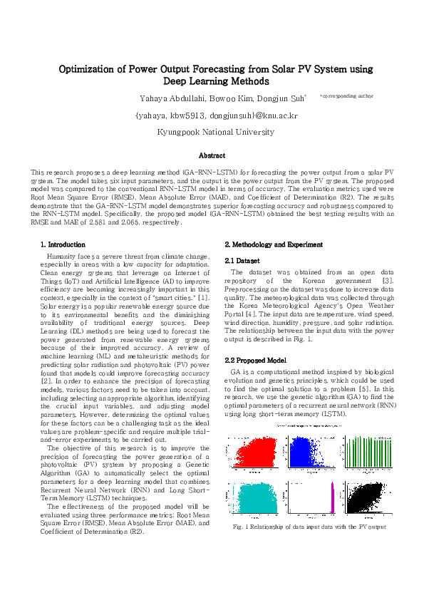 (PDF) Optimization of Power Output Forecasting from Solar PV System ...