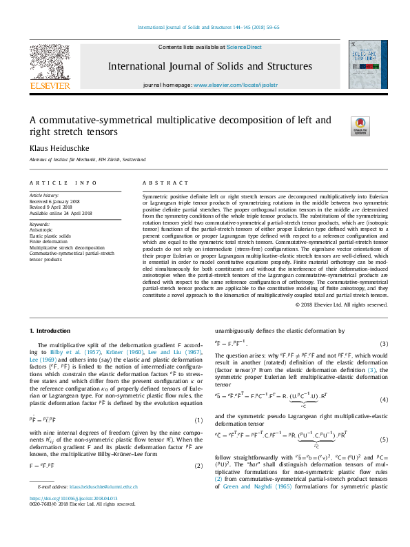 (PDF) A commutative-symmetrical multiplicative decomposition of left ...