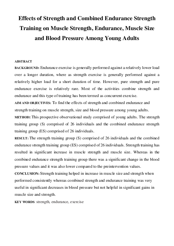 (PDF) Effects of Strength and Combined Endurance Strength Training on ...
