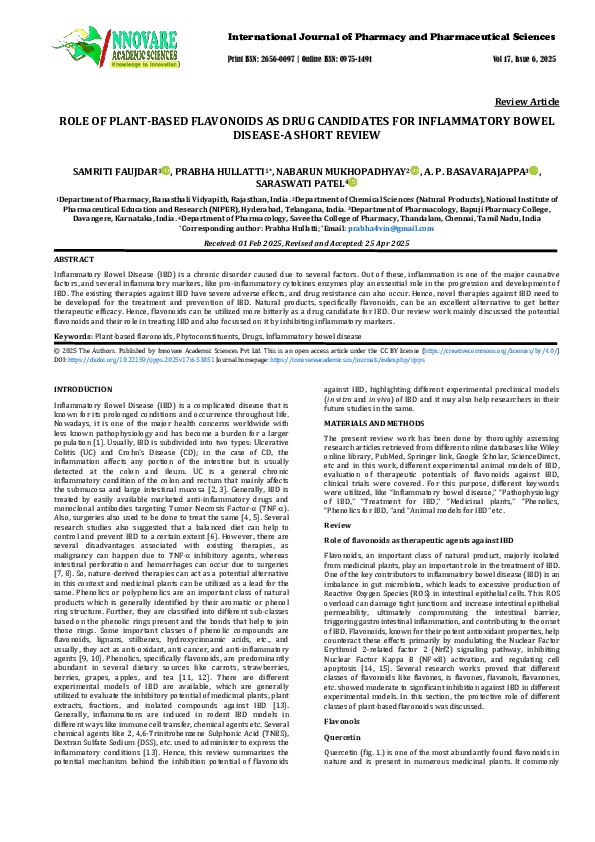 (PDF) ROLE OF PLANT-BASED FLAVONOIDS AS DRUG CANDIDATES FOR ...