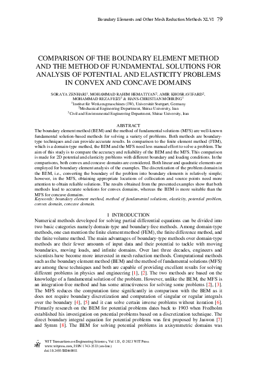 (PDF) Comparison of the Boundary Element Method and the Method of ...