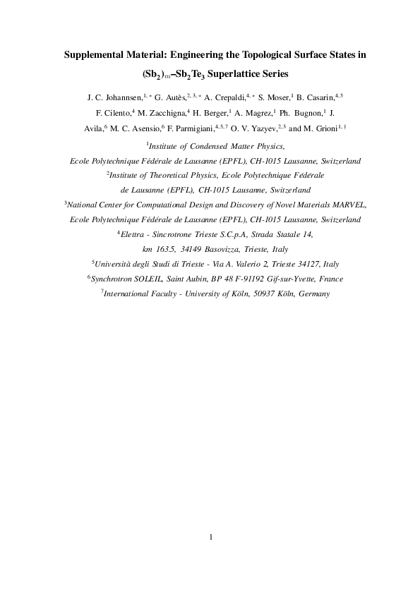(PDF) Engineering the topological surface states in the(Sb2)m−Sb2Te3(m ...
