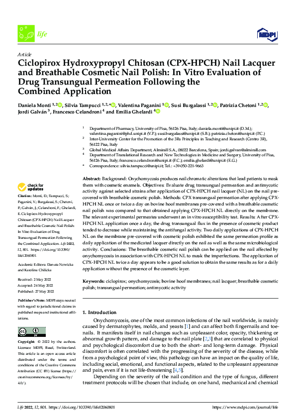 (PDF) Ciclopirox Hydroxypropyl Chitosan (CPX-HPCH) Nail Lacquer and ...