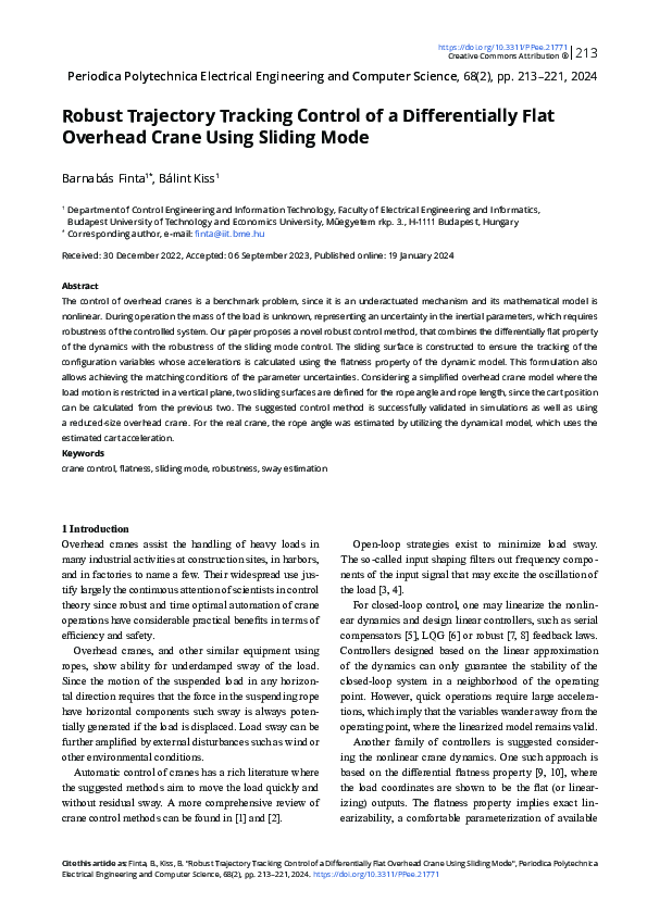 (PDF) Robust Trajectory Tracking Control of a Differentially Flat ...