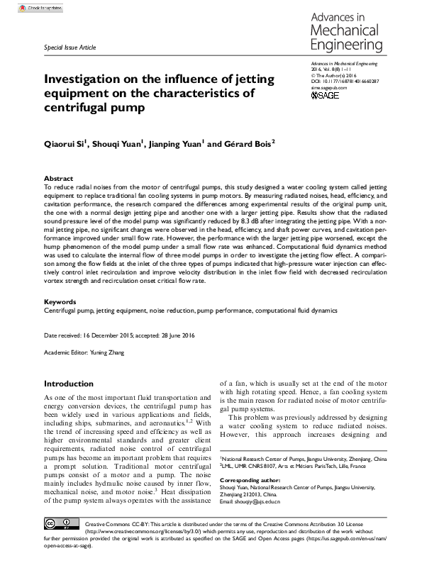 (PDF) Investigation on the influence of jetting equipment on the ...