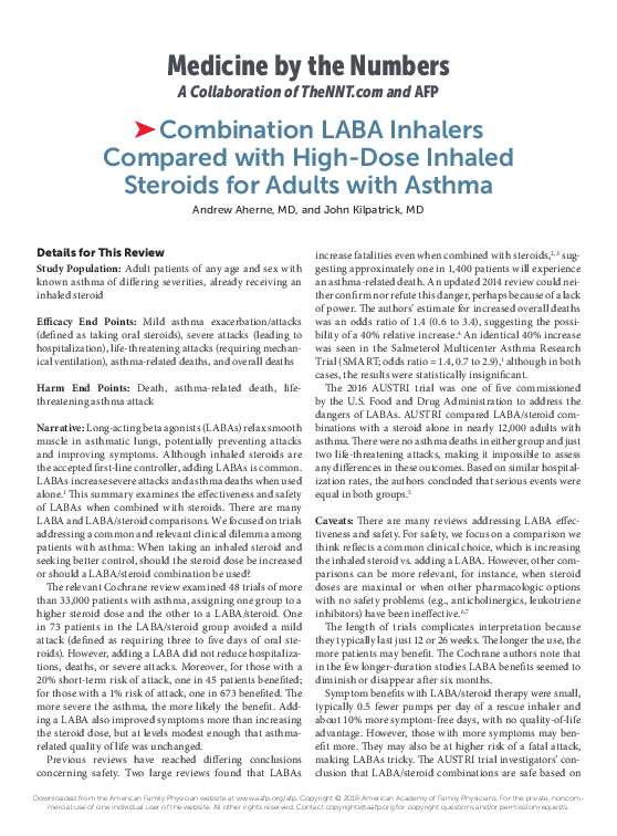 (PDF) Combination LABA Inhalers Compared with High-Dose Inhaled ...