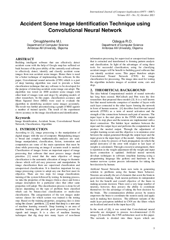 (PDF) Accident Scene Image Identification Technique using Convolutional ...