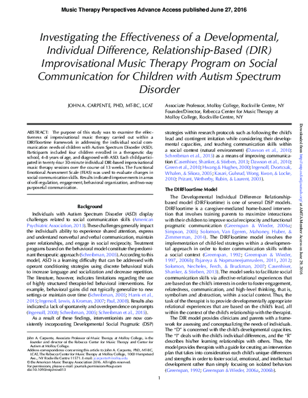 (PDF) Investigating the Effectiveness of a Developmental, Individual ...