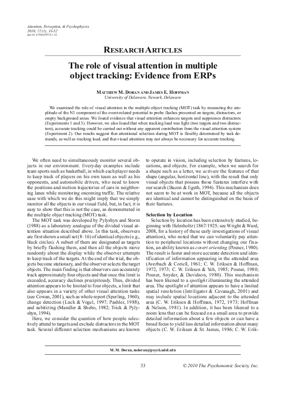 (PDF) RESEARCH A RTICLES The role of visual attention in multiple ...