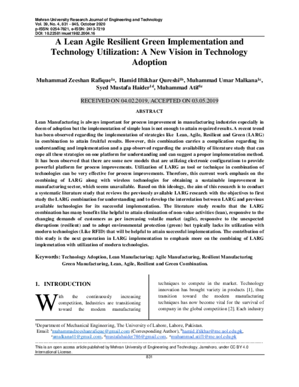 (PDF) A Lean Agile Resilient Green Implementation and Technology ...