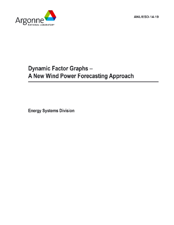 (PDF) Dynamic Factor Graphs - A New Wind Power Forecasting Approach