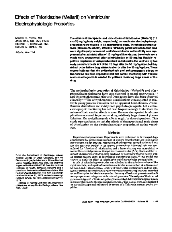 (PDF) Effects of thioridazine (Mellaril) on ventricular ...