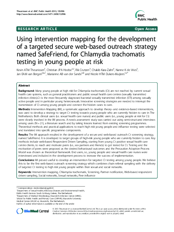 (PDF) Using intervention mapping for the development of a targeted ...