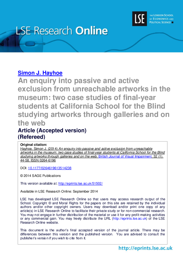 (PDF) An enquiry into passive and active exclusion from unreachable ...