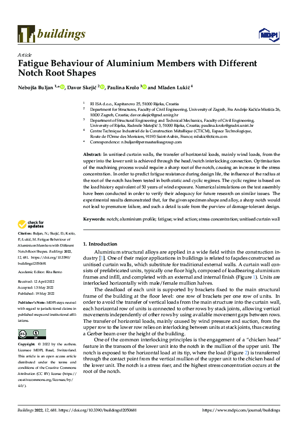 (PDF) Fatigue Behaviour of Aluminium Members with Different Notch Root ...