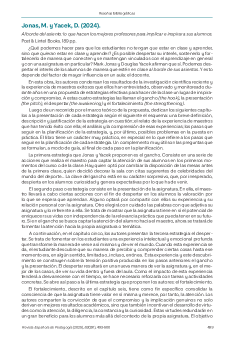 (PDF) Reseña bibliográfica: Jonas, M. y Yacek, D. (2024). Al borde del ...