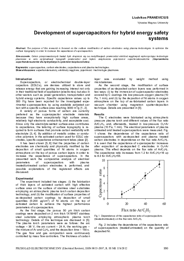 (PDF) Development of supercapacitors for hybrid energy safety systems